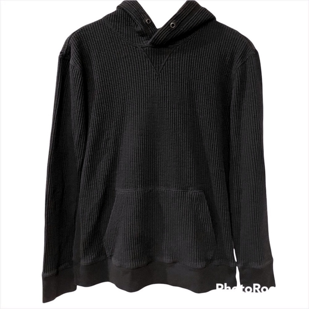 American Eagle Waffle Hoodie black size small
